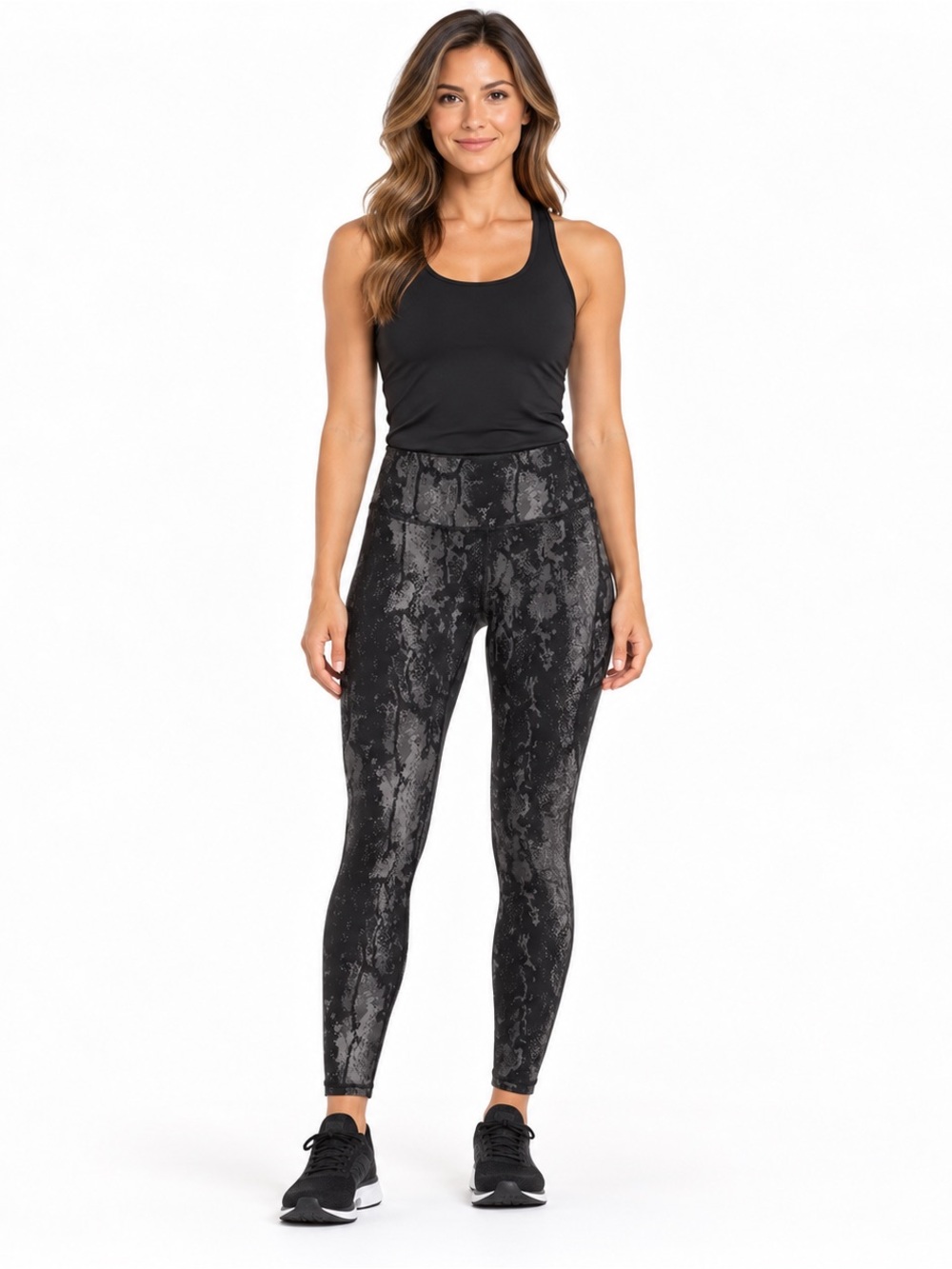 CALIA Carrie Underwood Snakeskin High Rise Leggings Black Gray XS